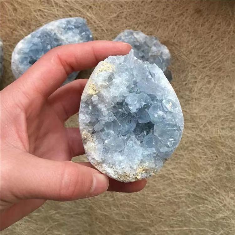 Natural Blue Celestite Crystal Cluster Mineral Specimen For Decoration - my-magic-mirror