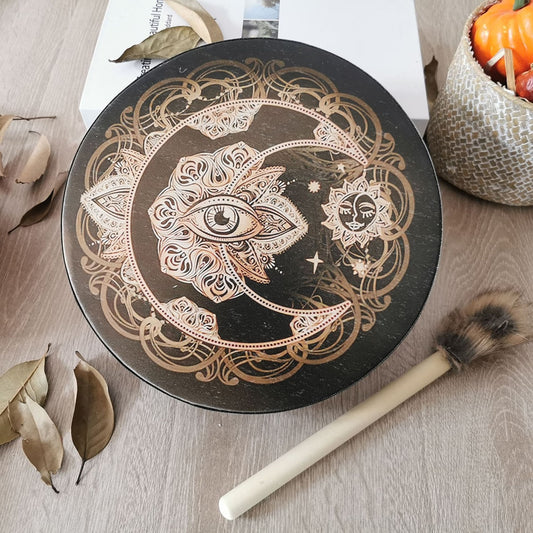 Vegan Shaman Drum Handmade Crafts Fashion Shaman Drum Desktop Ornament Sound Healing Tool for Spiritual Music Meditation - my-magic-mirror