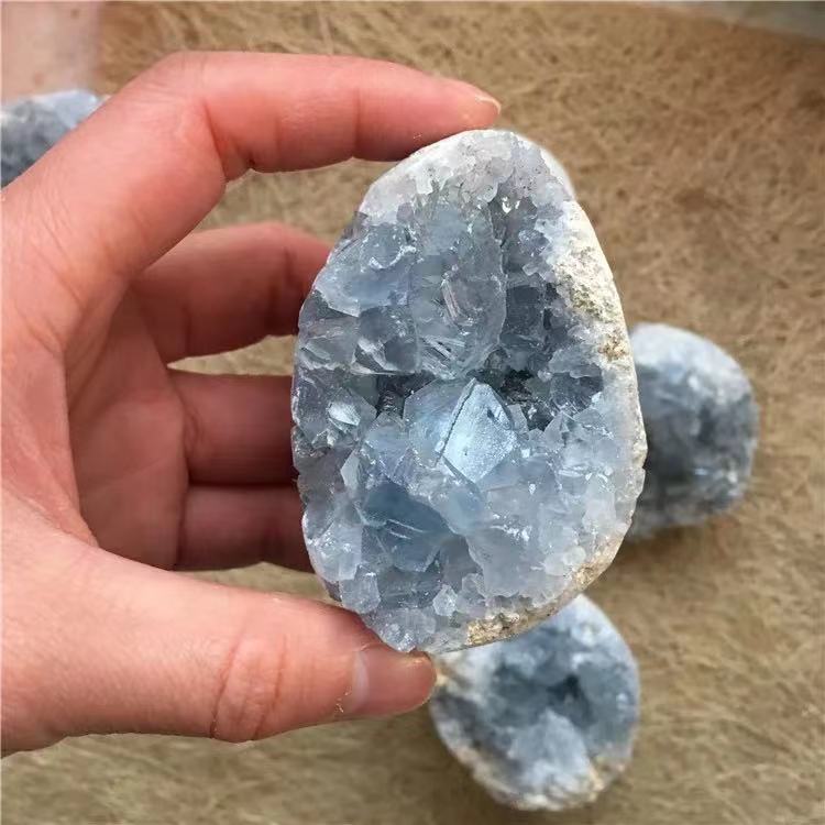 Natural Blue Celestite Crystal Cluster Mineral Specimen For Decoration - my-magic-mirror