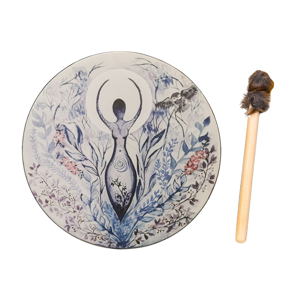 Vegan Shaman Drum Handmade Crafts Fashion Shaman Drum Desktop Ornament Sound Healing Tool for Spiritual Music Meditation - my-magic-mirror