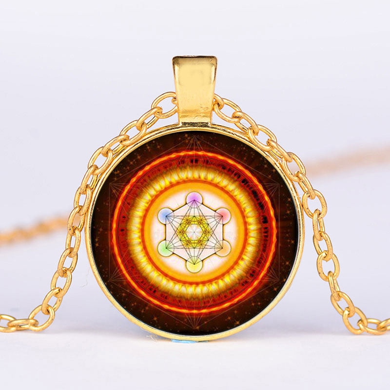 Greece Sacred Geometry Metatron Cube Necklace Chic Flower of Life Chakra Spiritual Pendant Necklace Magic Hexagram Choker - my-magic-mirror