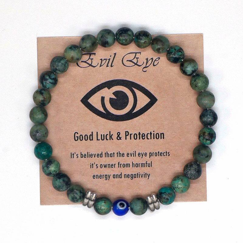 2022 Turkish Spiritual Jewelry Lucky Blue Evil Eye Bracelet Men Women Natural Tiger Eye Stone Protection Beads Bracelet For Men - my-magic-mirror