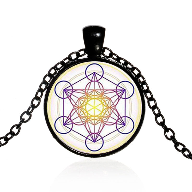 Greece Sacred Geometry Metatron Cube Necklace Chic Flower of Life Chakra Spiritual Pendant Necklace Magic Hexagram Choker - my-magic-mirror