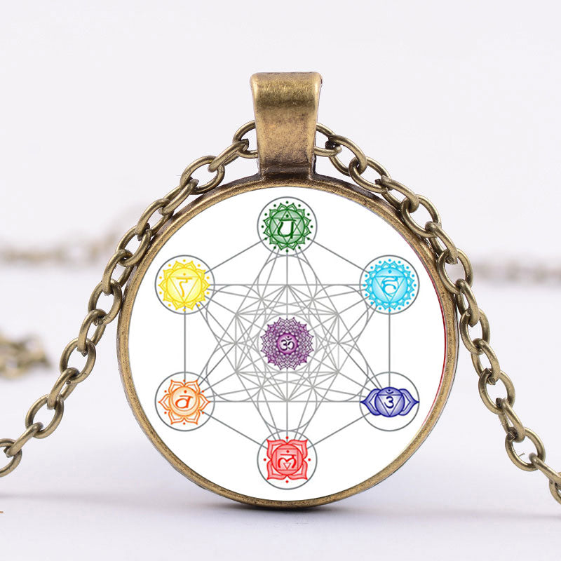 Greece Sacred Geometry Metatron Cube Necklace Chic Flower of Life Chakra Spiritual Pendant Necklace Magic Hexagram Choker - my-magic-mirror