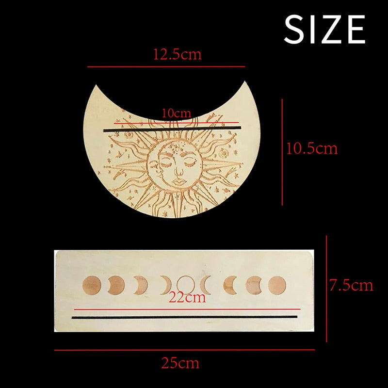 2/4pcs Wooden Card Stand for Tarot Moon Shape Rectangle Card Altar Stand Wood Display for Witch Divination Tools Decor - my-magic-mirror