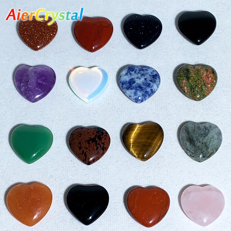 Natural Crysta Stone Love Heart Shape Ornaments Colorful Rough Seven Chakra Mineral Ore Fashion Jewelry Spiritual Healing Yoga - my-magic-mirror