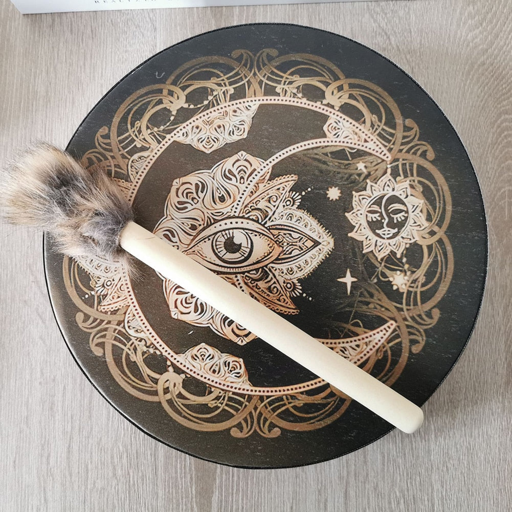 Vegan Shaman Drum Handmade Crafts Fashion Shaman Drum Desktop Ornament Sound Healing Tool for Spiritual Music Meditation - my-magic-mirror